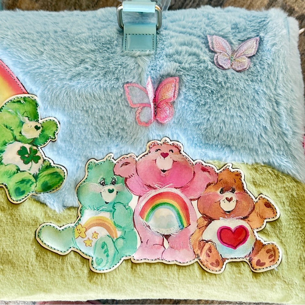 New Care Bears x Dolls Kill Weekender Travel Faux Fur Bag - Picture 3 of 13